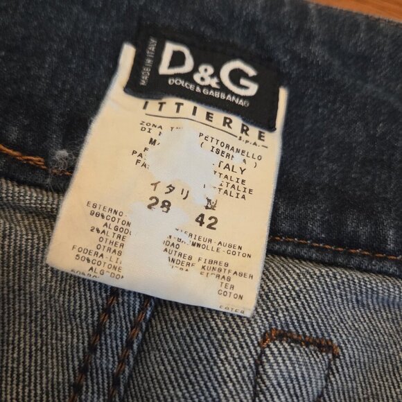 Dolce & Gabbana Womens 28 Jeans 4 Button Snap Zip Fly Acid Wash Flared Inseam 29 - Picture 9 of 15